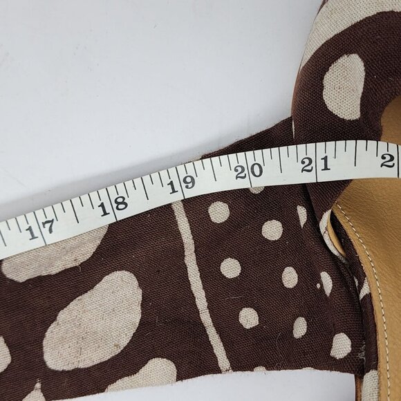 Shekudo Handmade Brown & White Heeled Mules W/ Wrap Ties Size 9.5 - Picture 8 of 9